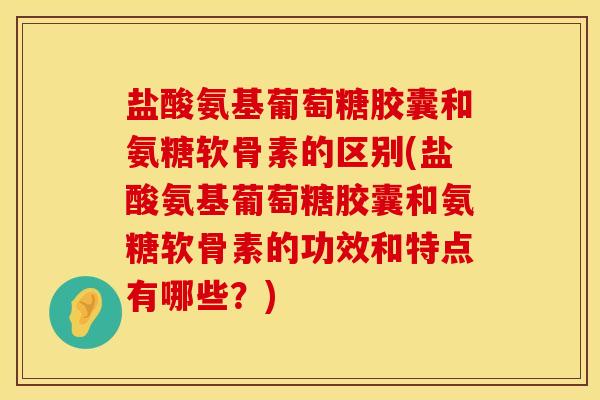 盐酸氨基葡萄糖胶囊和氨糖软骨素的区别(盐酸氨基葡萄糖胶囊和氨糖软骨素的功效和特点有哪些?)