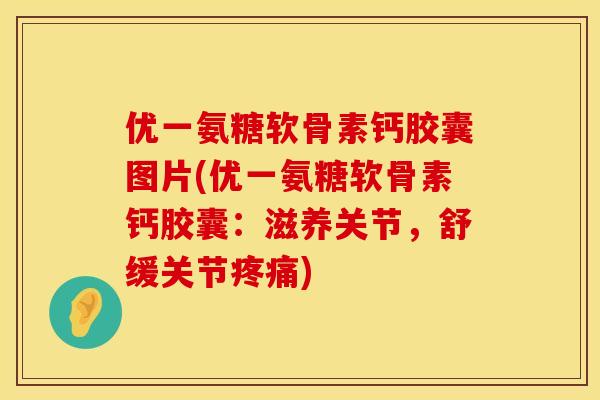 优一氨糖软骨素钙胶囊图片(优一氨糖软骨素钙胶囊:滋养关节,舒缓关节) 优一氨糖软骨素钙胶囊图片(优一氨糖软骨素钙胶囊:滋养关节,舒缓关节)