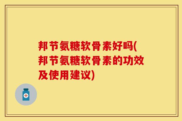 邦节氨糖软骨素好吗(邦节氨糖软骨素的功效及使用建议)