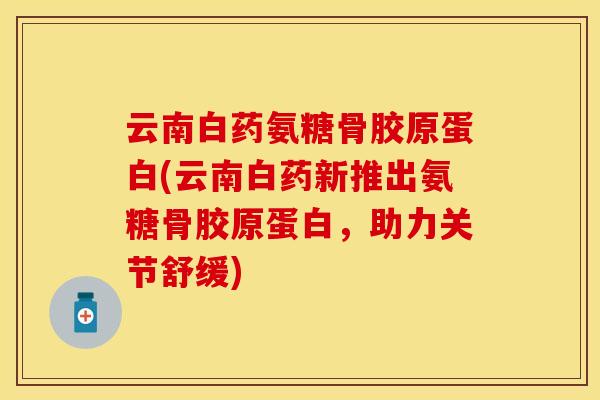 云南白药氨糖骨胶原蛋白(云南白药新推出氨糖骨胶原蛋白,助力关节舒缓) 云南白药氨糖骨胶原蛋白(云南白药新推出氨糖骨胶原蛋白,助力关节舒缓)