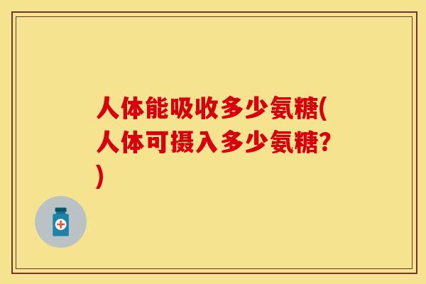 人体能吸收多少氨糖(人体可摄入多少氨糖？)