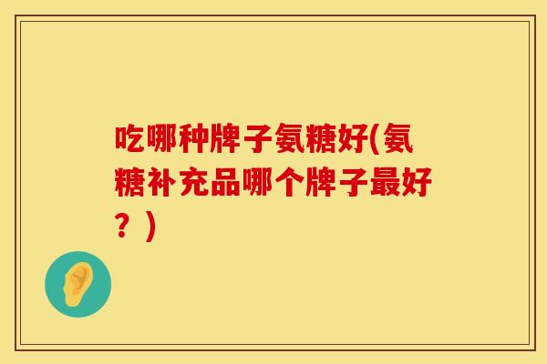 吃哪种牌子氨糖好(氨糖补充品哪个牌子最好?)