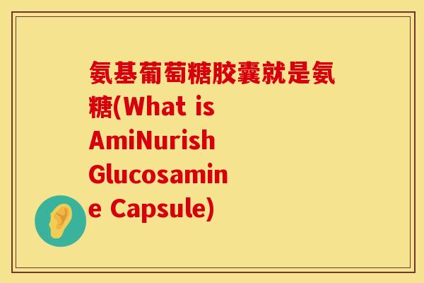 氨基葡萄糖胶囊就是氨糖(What is AmiNurish Glucosamine Capsule) 氨基葡萄糖胶囊就是氨糖(What is AmiNurish Glucosamine Capsule)