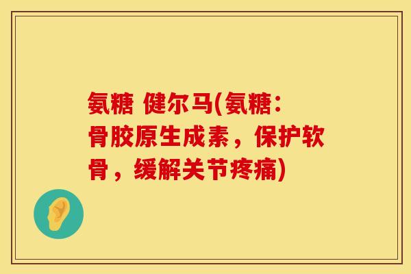 氨糖 健尔马(氨糖:骨胶原生成素,保护软骨,缓解关节) 氨糖 健尔马(氨糖:骨胶原生成素,保护软骨,缓解关节)