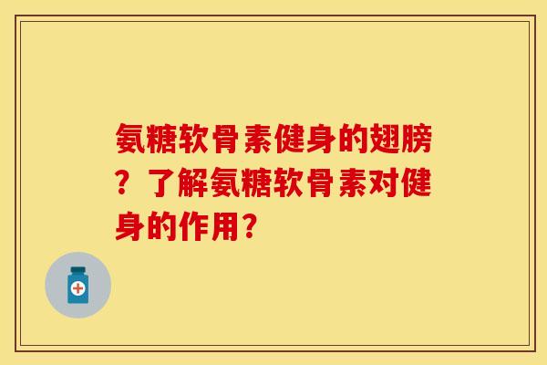 氨糖软骨素健身的翅膀?了解氨糖软骨素对健身的作用?
