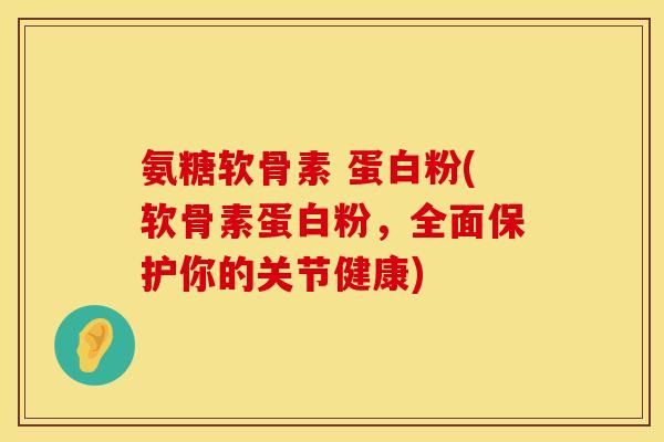 氨糖软骨素 蛋白粉(软骨素蛋白粉，全面保护你的关节健康)