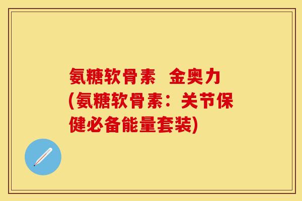 氨糖软骨素 金奥力(氨糖软骨素:关节保健必备能量套装)