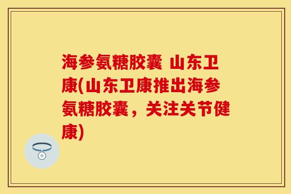 海参氨糖胶囊 山东卫康(山东卫康推出海参氨糖胶囊，关注关节健康)