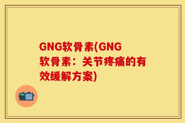 GNG软骨素(GNG软骨素：关节疼痛的有效缓解方案)