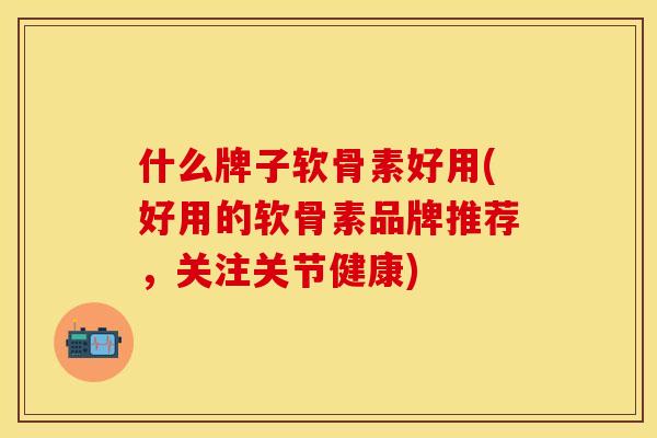 什么牌子软骨素好用(好用的软骨素品牌推荐，关注关节健康)