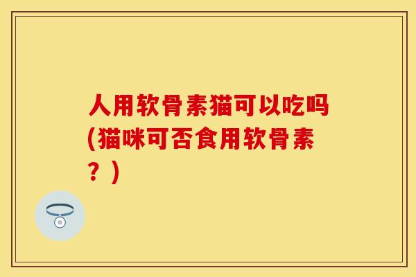 人用软骨素猫可以吃吗(猫咪可否食用软骨素？)