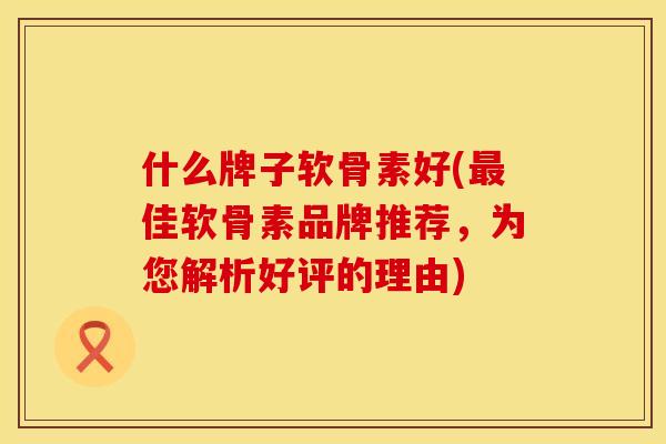 什么牌子软骨素好(最佳软骨素品牌推荐，为您解析好评的理由)