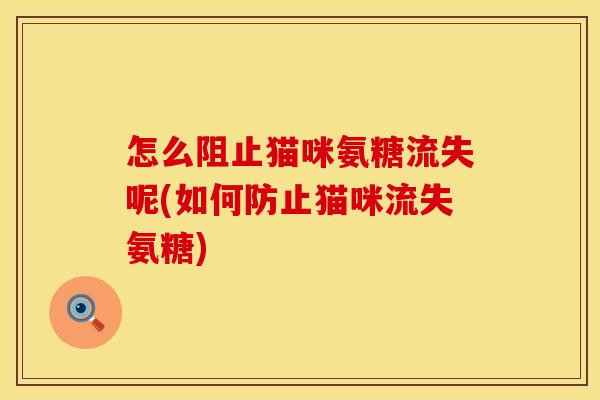 怎么阻止猫咪氨糖流失呢(如何防止猫咪流失氨糖)