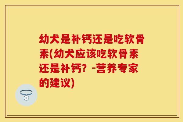 幼犬是补钙还是吃软骨素(幼犬应该吃软骨素还是补钙?-营养专家的建议)