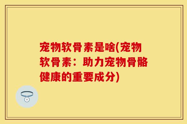 宠物软骨素是啥(宠物软骨素：助力宠物骨骼健康的重要成分)