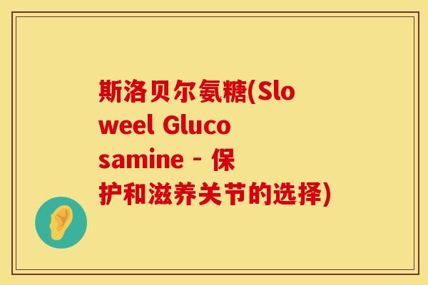 斯洛贝尔氨糖(Sloweel Glucosamine - 保护和滋养关节的选择)