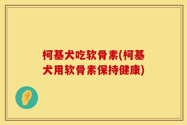 柯基犬吃软骨素(柯基犬用软骨素保持健康) 柯基犬吃软骨素(柯基犬用软骨素保持健康)