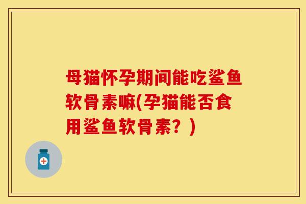 母猫怀孕期间能吃鲨鱼软骨素嘛(孕猫能否食用鲨鱼软骨素？)