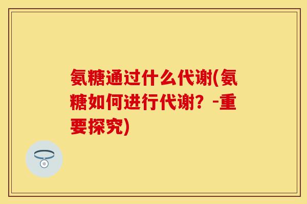 氨糖通过什么代谢(氨糖如何进行代谢？-重要探究)