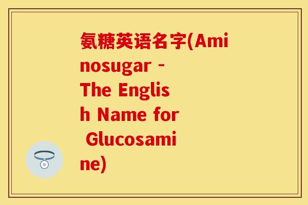 氨糖英语名字(Aminosugar - The English Name for Glucosamine) 氨糖英语名字(Aminosugar - The English Name for Glucosamine)