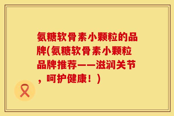 氨糖软骨素小颗粒的品牌(氨糖软骨素小颗粒品牌推荐——滋润关节，呵护健康！)