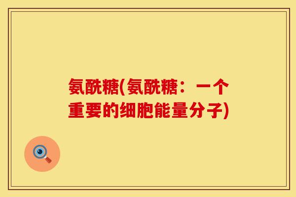 氨酰糖(氨酰糖:一个重要的细胞能量分子) 氨酰糖(氨酰糖:一个重要的细胞能量分子)
