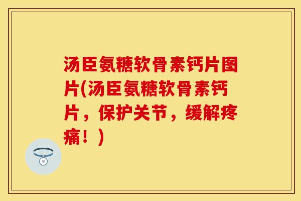 汤臣氨糖软骨素钙片图片(汤臣氨糖软骨素钙片,保护关节,缓解!) 汤臣氨糖软骨素钙片图片(汤臣氨糖软骨素钙片,保护关节,缓解!)