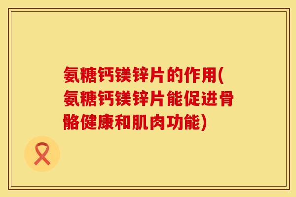 氨糖钙镁锌片的作用(氨糖钙镁锌片能促进骨骼健康和肌肉功能)