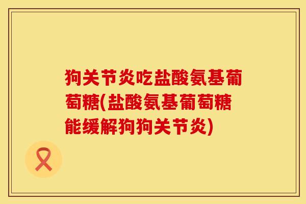 狗关节炎吃盐酸氨基葡萄糖(盐酸氨基葡萄糖能缓解狗狗关节炎)
