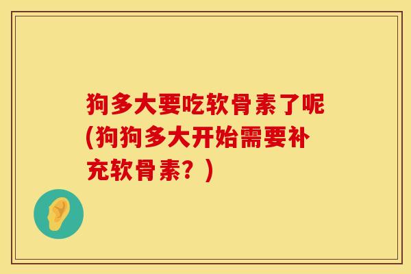 狗多大要吃软骨素了呢(狗狗多大开始需要补充软骨素？)