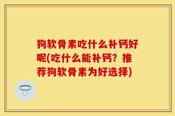 狗软骨素吃什么补钙好呢(吃什么能补钙？推荐狗软骨素为好选择)