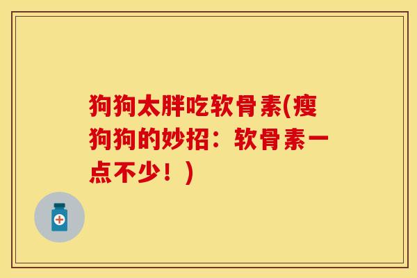 狗狗太胖吃软骨素(瘦狗狗的妙招:软骨素一点不少!)