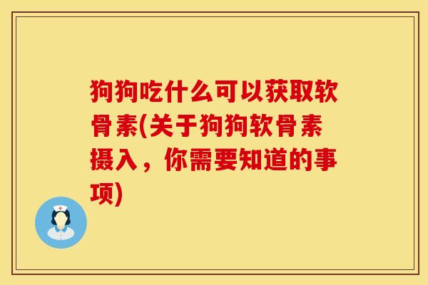 狗狗吃什么可以获取软骨素(关于狗狗软骨素摄入，你需要知道的事项)