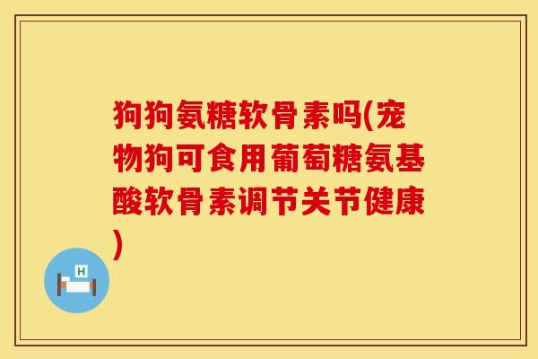 狗狗氨糖软骨素吗(宠物狗可食用葡萄糖氨基酸软骨素调节关节健康)