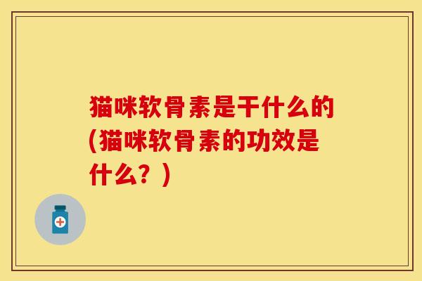 猫咪软骨素是干什么的(猫咪软骨素的功效是什么?)