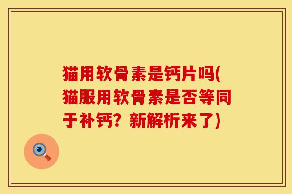 猫用软骨素是钙片吗(猫服用软骨素是否等同于补钙？新解析来了)
