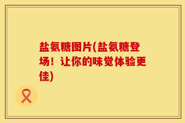 盐氨糖图片(盐氨糖登场！让你的味觉体验更佳)