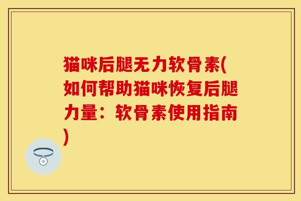 猫咪后腿无力软骨素(如何帮助猫咪恢复后腿力量：软骨素使用指南)