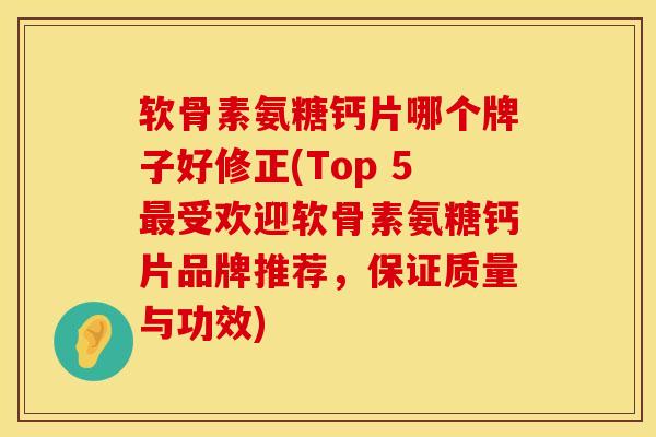 软骨素氨糖钙片哪个牌子好修正(Top 5最受欢迎软骨素氨糖钙片品牌推荐，保证质量与功效)