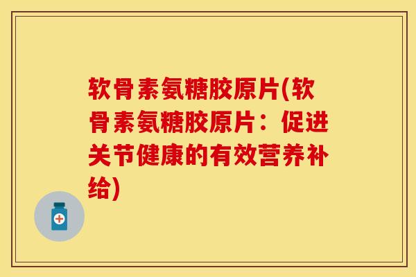 软骨素氨糖胶原片(软骨素氨糖胶原片：促进关节健康的有效营养补给)