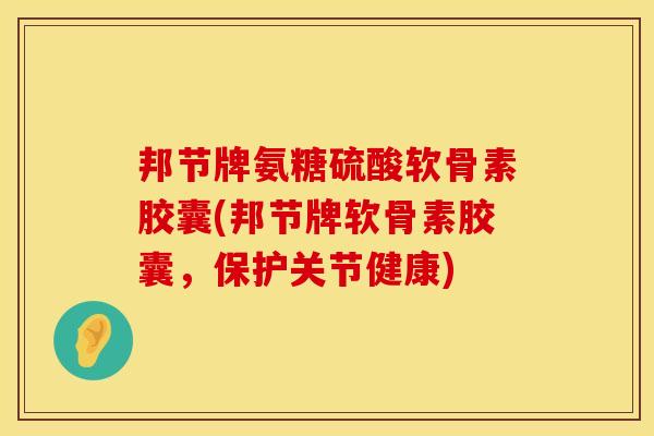 邦节牌氨糖硫酸软骨素胶囊(邦节牌软骨素胶囊，保护关节健康)