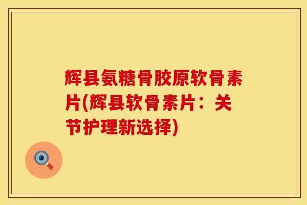 辉县氨糖骨胶原软骨素片(辉县软骨素片：关节护理新选择)