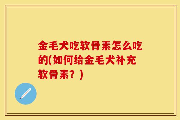 金毛犬吃软骨素怎么吃的(如何给金毛犬补充软骨素？)
