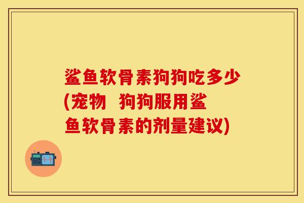 鲨鱼软骨素狗狗吃多少(宠物  狗狗服用鲨鱼软骨素的剂量建议)