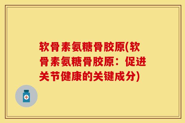 软骨素氨糖骨胶原(软骨素氨糖骨胶原：促进关节健康的关键成分)