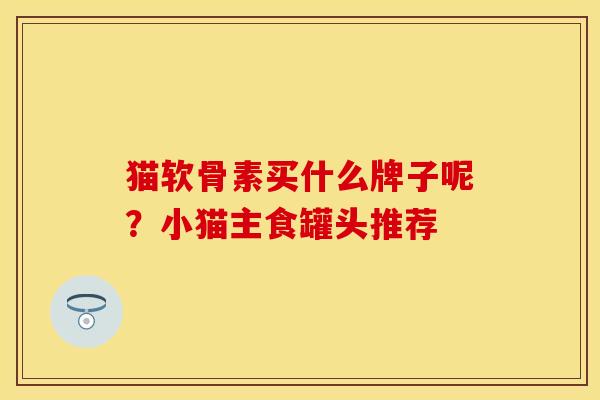 猫软骨素买什么牌子呢？小猫主食罐头推荐