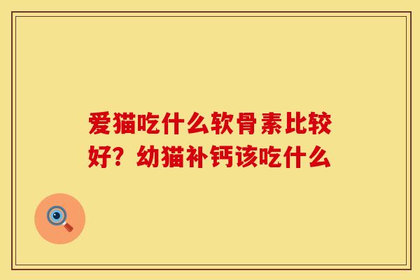 爱猫吃什么软骨素比较好？幼猫补钙该吃什么