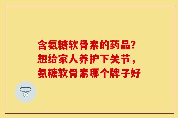 含氨糖软骨素的药品？想给家人养护下关节，氨糖软骨素哪个牌子好