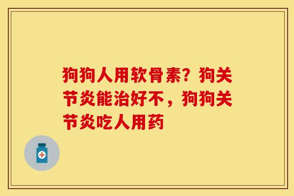 狗狗人用软骨素？狗关节炎能治好不，狗狗关节炎吃人用药
