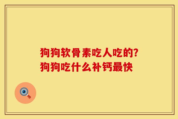 狗狗软骨素吃人吃的？狗狗吃什么补钙最快